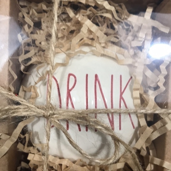 Rae Dunn NIB “Eat, Drink, Be Merry” Christmas Ceramic Ornament Balls by Magenta - Picture 3 of 11